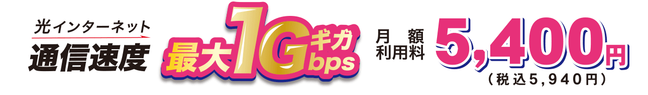 光インターネット　5400円